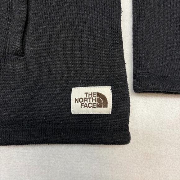 The North Face Crescent Full Zip Faux Sherpa Lined Sweater Jacket Black Size M - Picture 3 of 9